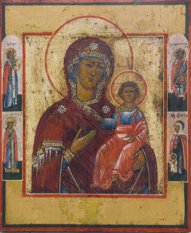 Antique 18c Russian icon of Smolensk (12783)
