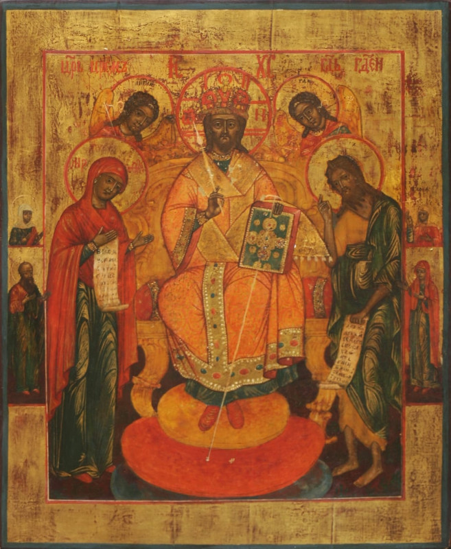 Antique 18c Russian icon of the Deesis (4507)