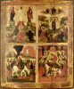 Antique 18c Russian icon of Four Parts (13675)