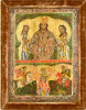 Antique 18c Greek icon of Two Parts: Deesis & Saints (13872)