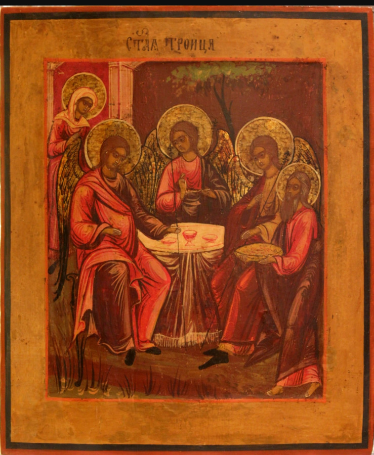 Antique 18c Russian Icon of the Trinity (6378)