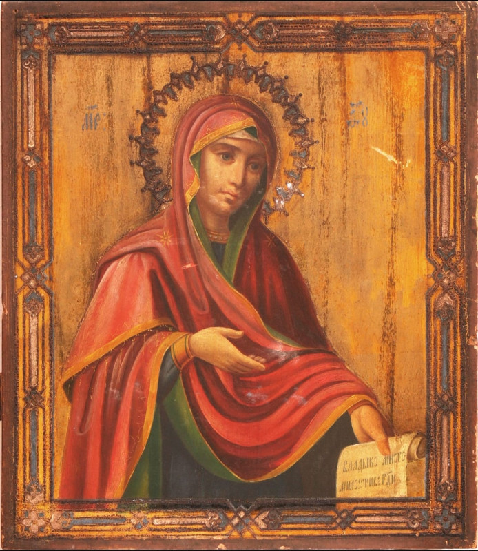 Antique 18c Russian icon of Mother of God (3591)