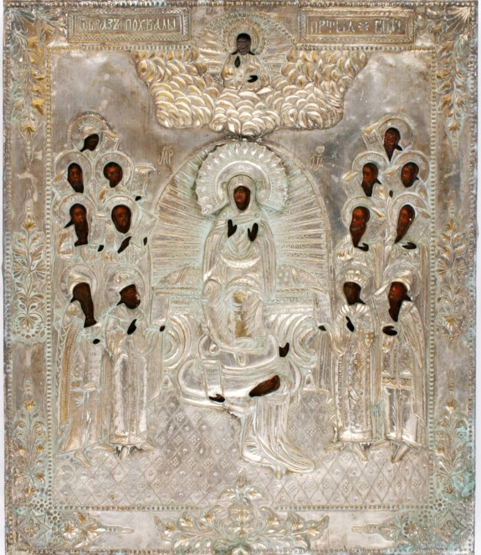 Antique 18-19c Russian icon of Akafist (3430)
