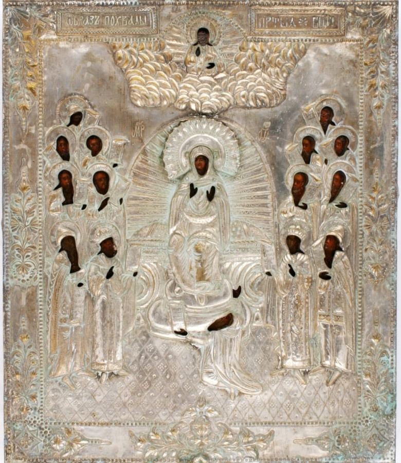 Antique 18-19c Russian icon of Akafist (3430)