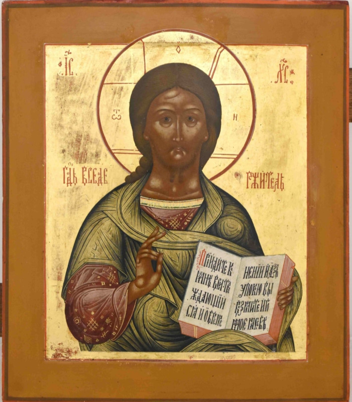 Antique 18c Russian icon of Christ (14376)