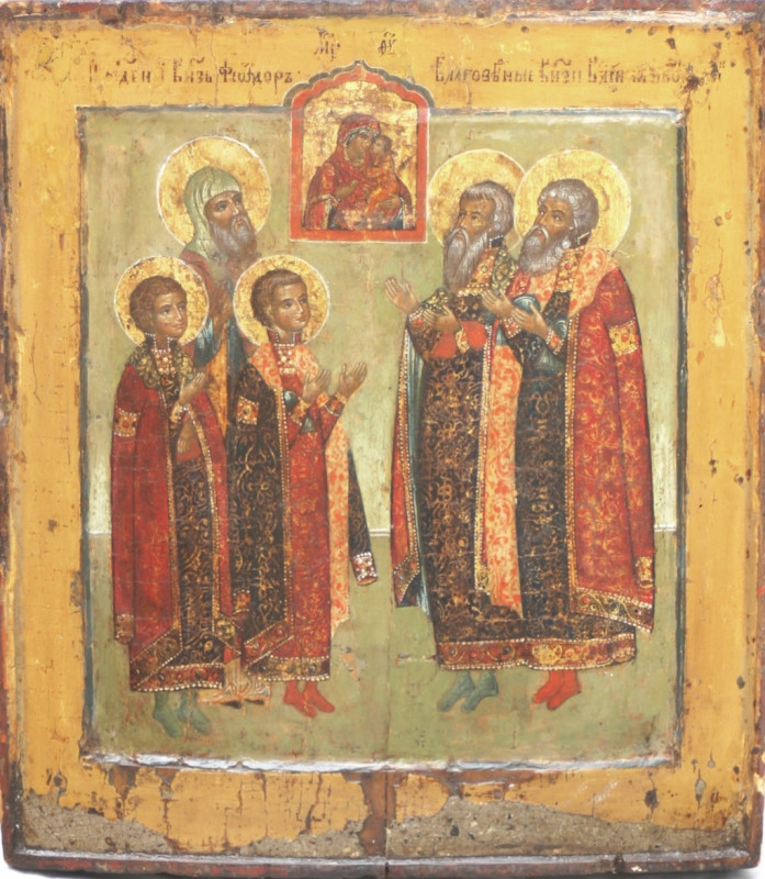 Antique 17c Russian icon of Veneration (4896)