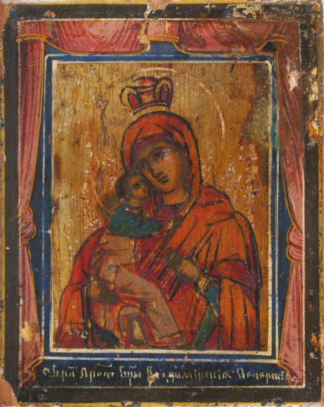 Antique 18c Russian icon of Vladimir (2610)