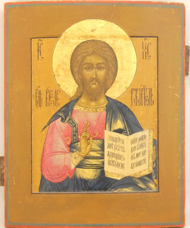 Antique 18c Russian icon of Christ (9607)