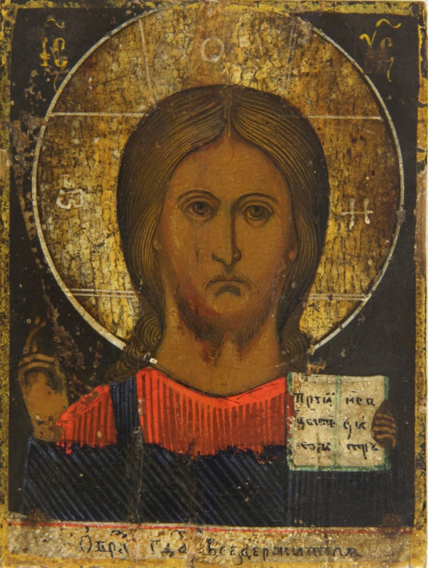 Antique 18c Russian icon of Christ (9177)