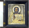 Antique 19c 84 Silver Russian icon of Christ (14618)