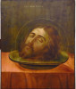 Antique 19c Russian Icon of the Head of St.John (14380)