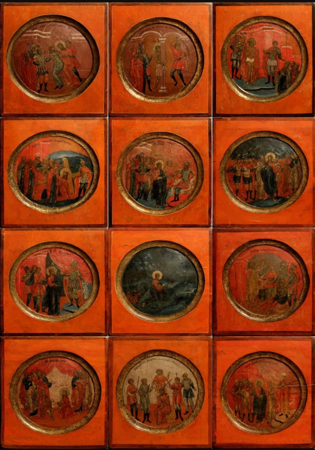 Antique 18c Set of twelve Russian icons of the Passion of Christ (5679)