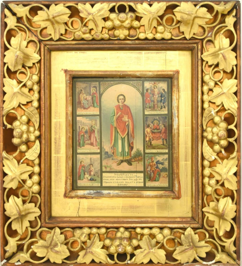 Antique 19c Russian Icon of Panteleimon (13702)