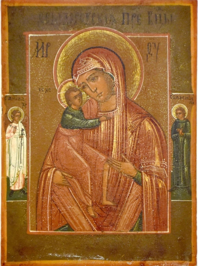 Antique 19c Russian icon of  Fedorov (14728)