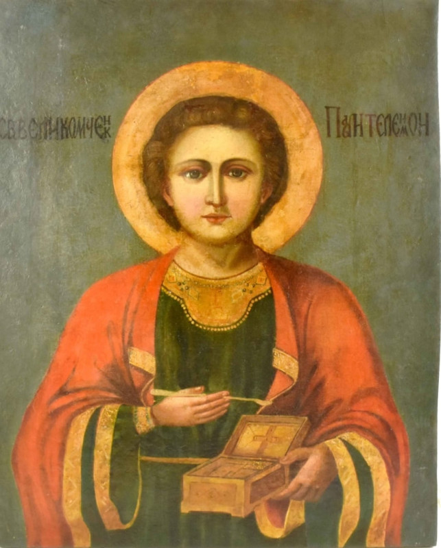 Antique Russian icon of Panteleimon (14253)