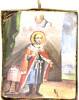 Antique 19c Russian finift icon of Michael of TVER (14879)