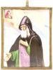 Antique 19c Russian finift icon of St Arseniy (14878)
