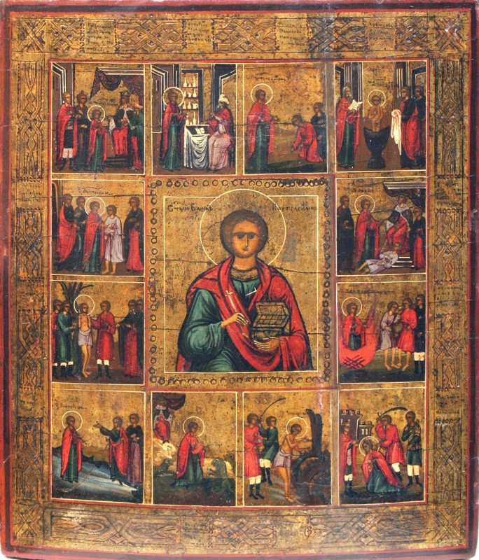 Antique 18c Russian icon of the Panteleimon in life (3866)
