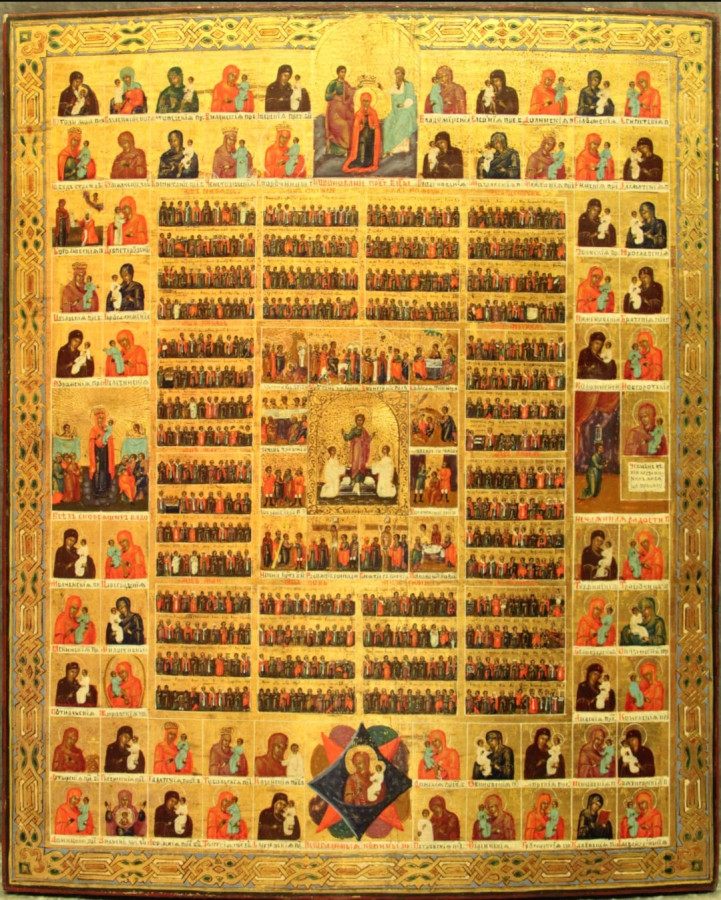 Antique 19c Russian Icon of the Calendar Year & Feast (7772)