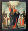 Antique 18c Russian Icon of the Christ Almighty Enthroned (4819)
