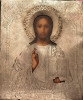 Antique 19c 84 Silver Russian icon of Christ (12036)