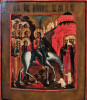Antique 19c Russian icon of the Palm Sunday (6127)
