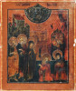 Antique 19c Russian icon of Appearance of Mother of God toSt Sergiy (3773)