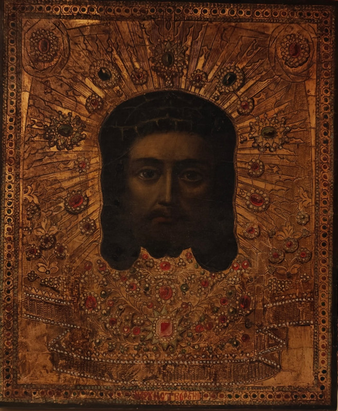 Antique 19c Russian icon of Mandylion  (1113)