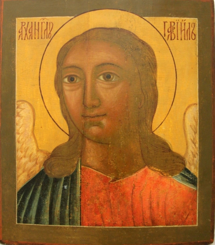 Antique 18c Russian Icon of Archangel Gabriel (11162)
