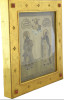 Antique 19c 84 Silver Russian Embroidery icon of Dmitry Rostovsky & Alexander Svirskiy (13681)