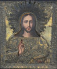 Antique 19c 85 Silver Russian icon of Christ (1112)