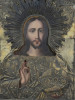 Antique 19c 85 Silver Russian icon of Christ (1112)