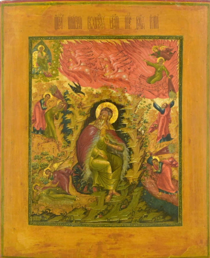 Antique 19c Russian icon of the Elijah  the Prophet (15135)
