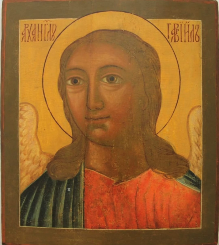 Antique 18c Russian icon of Guardian Angel(58198)