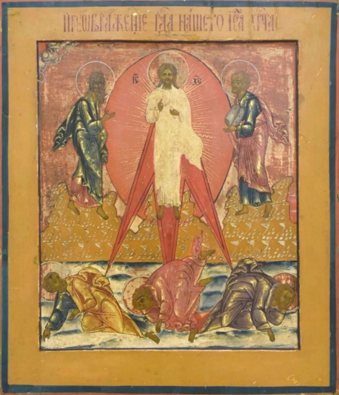 Antique 19c Russian icon of the Transfiguration (12671)