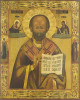 Antique 19c Russian Icon of St Nicholas (15058)