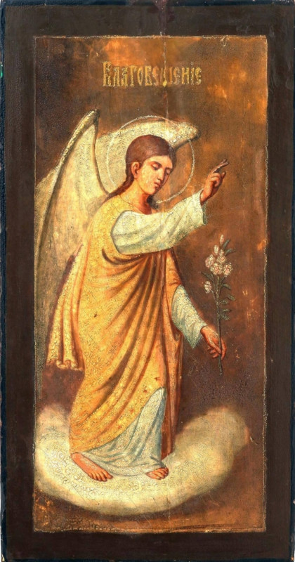 Antique 19c Russian Icon of Archangel Gabriel (5819)