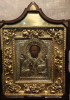 Antique 19c 84 Silver Russian icon of St Nicholas (1110)