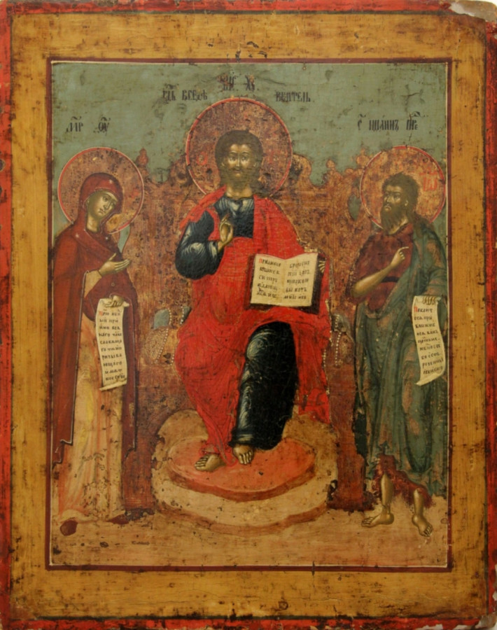 Antique 18c Russian Icon of Deesis (11300)