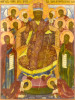 Antique  Monumental 19c Russian Icon of the Extended Deesis (14244)