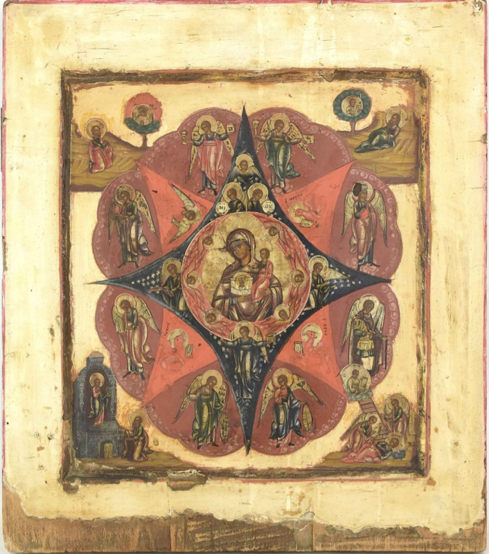 Antique 17c Russian Icon of the Burning Bush (15261)
