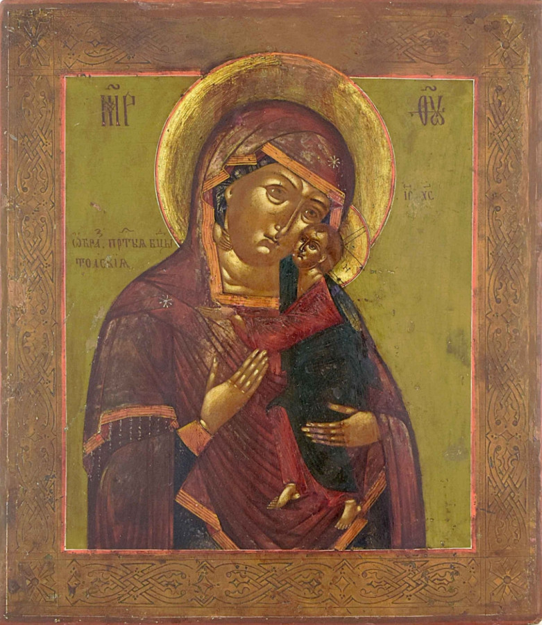 Antique 19c Russian Icon of Tolgskaya (15268)