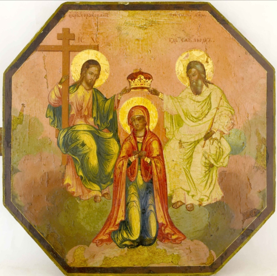 Antique 19c Russian Icon of the Coronation (14921)
