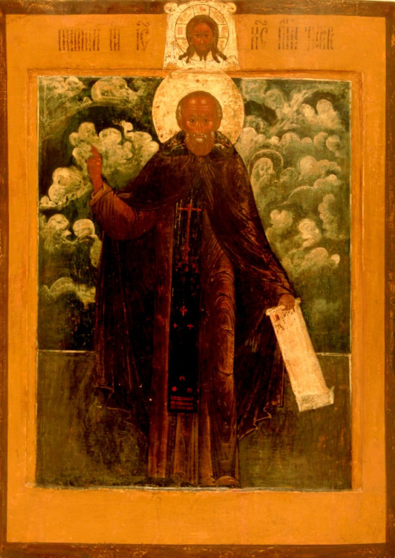 Antique Monumental 17c Russian Icon of the Sergiy Of Radonegsk (55631)